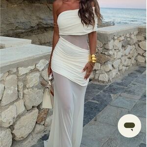 Dallas One Shoulder Mesh Maxi